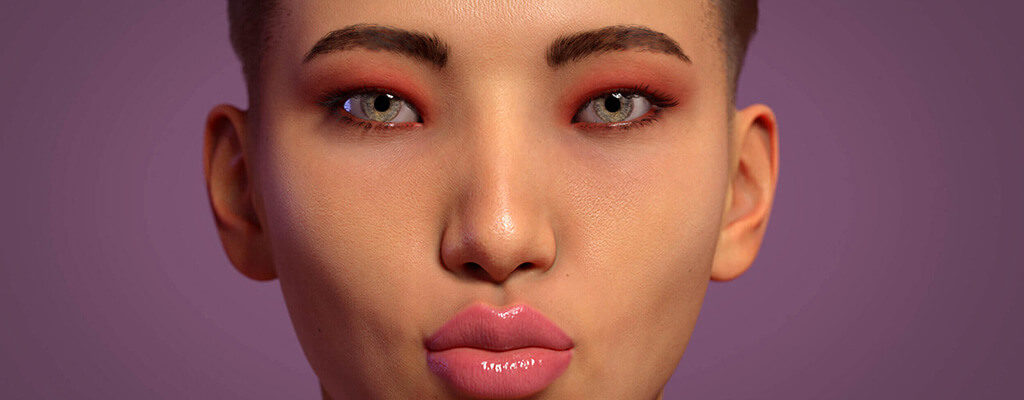 Close-up on a digital avatar made from the many variations of characters within Human Generator. (Image courtesy of Human Generator)