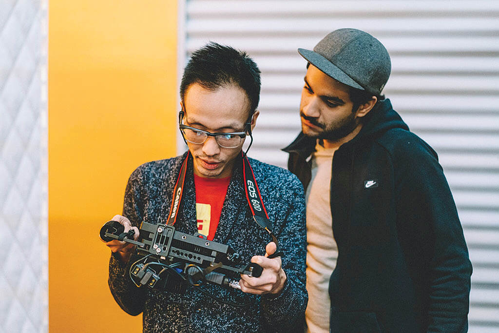 Nguyen-Anh Nguyen on the set of his Hyperlight short. He has been using previous filmmaking experience to jump more into real-time and virtual production work. (Image courtesy of Nguyen-Anh Nguyen)