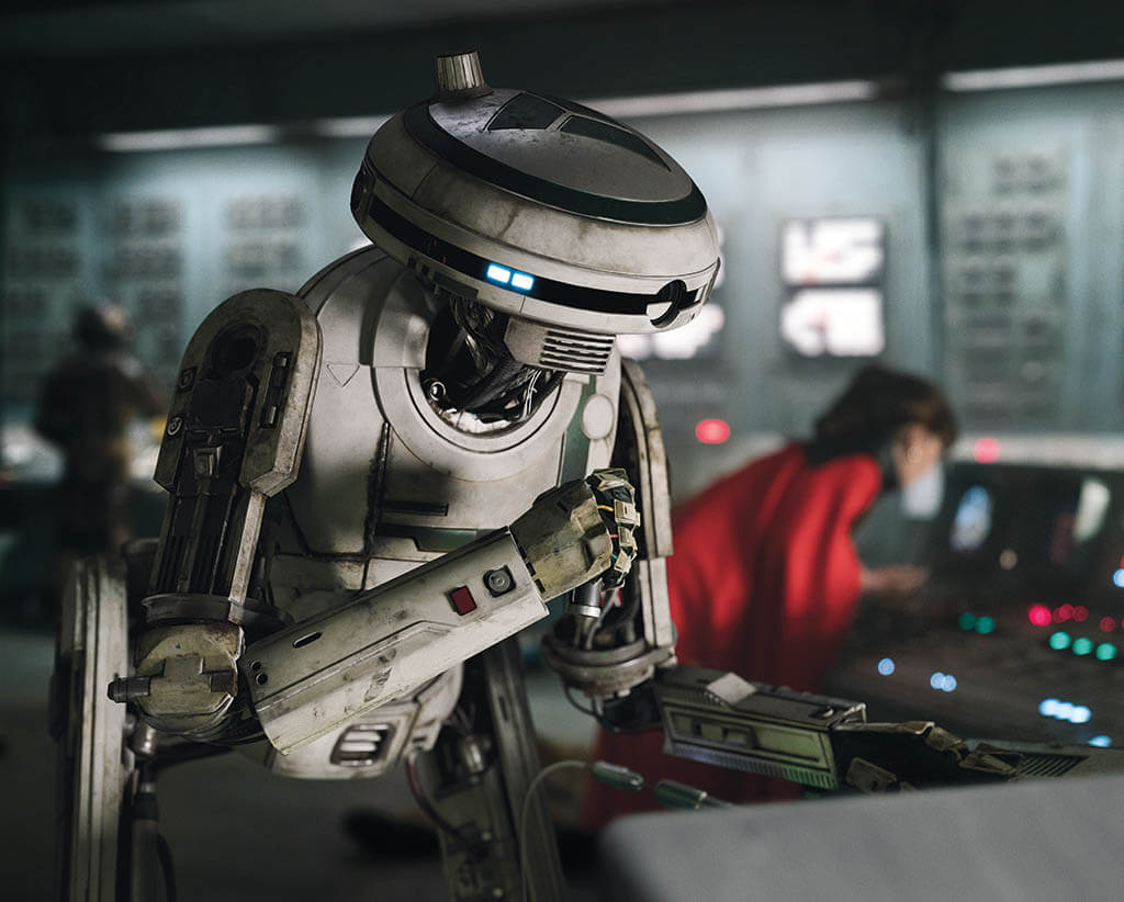 The droid L3-37 as seen in Solo: A Star Wars Story. (Image courtesy of Lucasfilm)