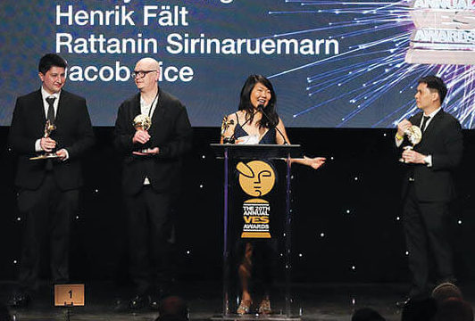 The VES Award for Outstanding Effects Simulations in an Animated Feature went to Raya and the Last Dragon and the team of Le Joyce Tong, Henrik Fält, Rattanin Sirinaruemarn and Jacob Rice.