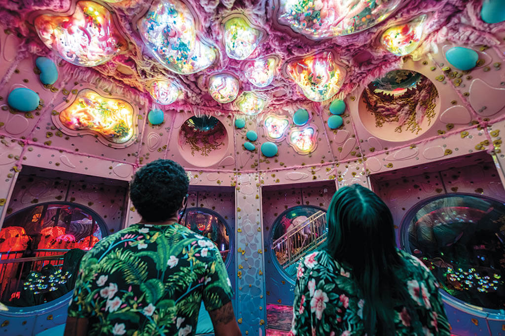 Under the Experiential Frog Egg Garden in Meow Wolf’s Convergence Station, which opened in Denver in 2021. (Photo: Jess Bernstein. Image courtesy of Meow Wolf)