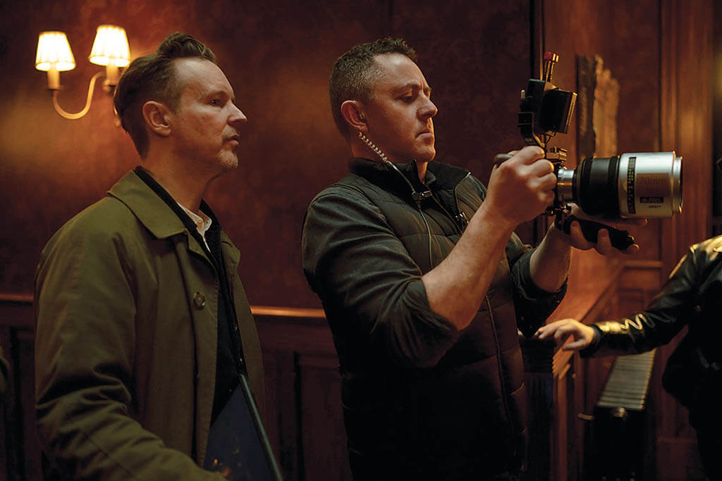 Director Matt Reeves with Greig Fraser shooting The Batman, which was a combination of shooting real locations and virtual production stagework. (Image courtesy of Warner Bros. Pictures)