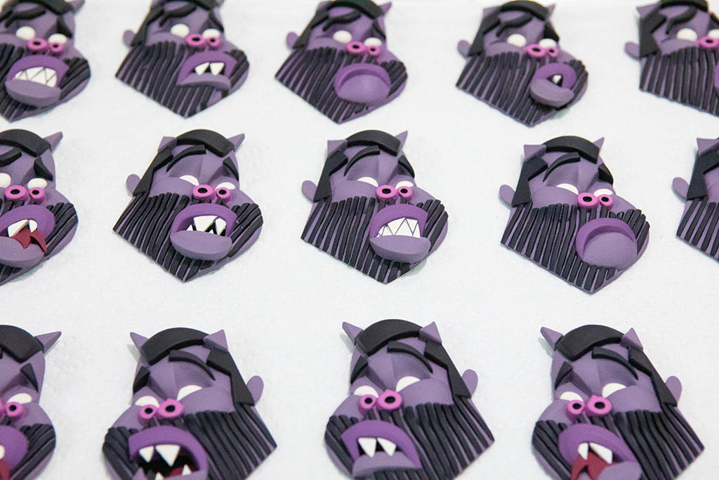 Cut-out animation was the style chosen for the underworld sequence, which meant that several different facial expressions had to be created for each angle.