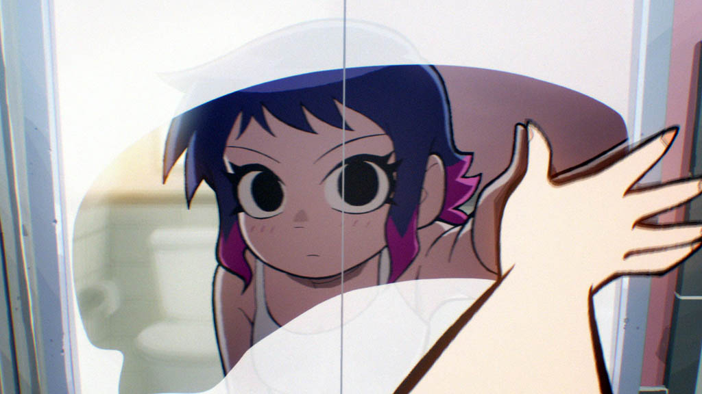 Romona Flowers changing her hair color is a visual motif that honors the anime tradition of repeating shots and emphasizes to the viewer that she is the main protagonist of the story.