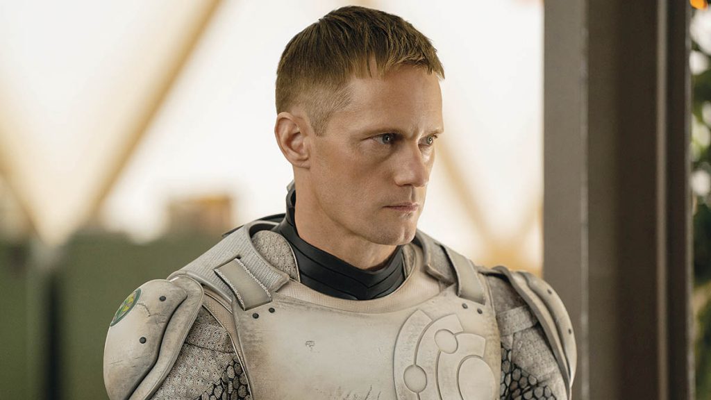 Alexander Skarsgård (Murderbot) was a willing collaborator with the visual effects team.