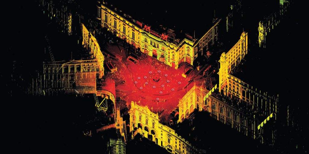 Iconic Piccadilly Square in London gets LiDAR scanned by Clear Angle Studios. (Image courtesy of Clear Angle Studios)