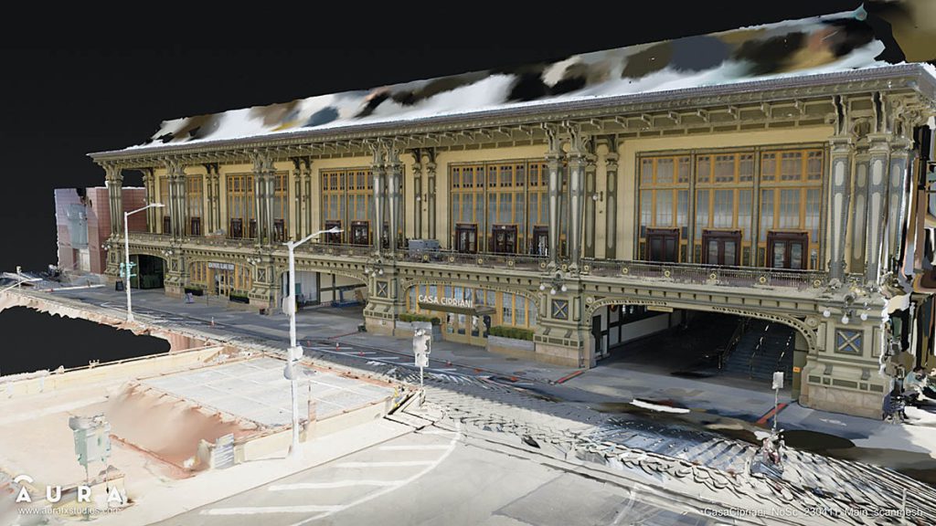 LiDAR is getting to be more universal in the film production process, which requires the recreation of landmarks such as Casa Cipriani New York, the luxury members club and hotel in lower Manhattan.(Image courtesy of Mark Russell and Apple Studios) 