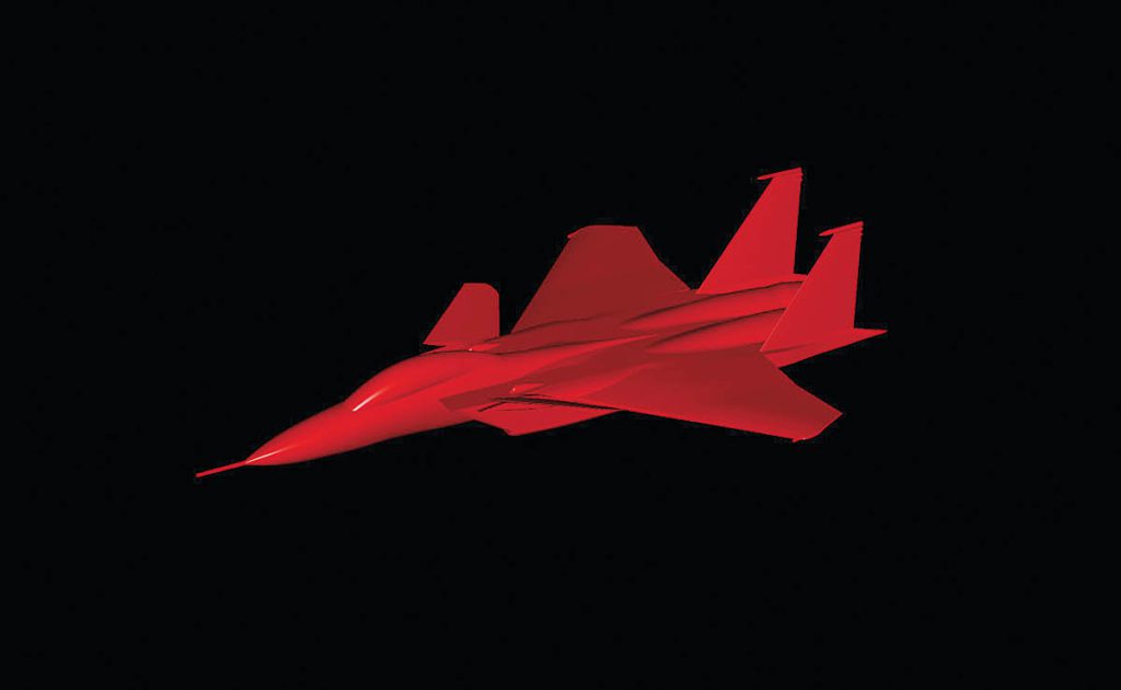 3D CAD model created from a LiDAR scan of a military jet used for subsequent digital airflow analysis.(Image courtesy of Direct Dimensions) 