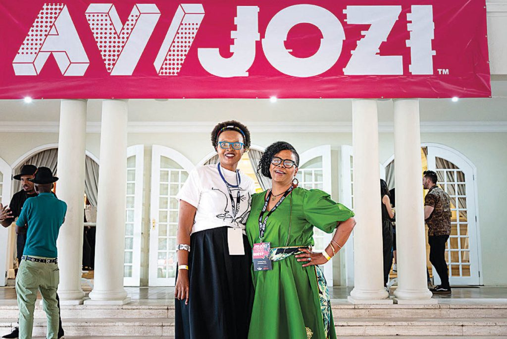 Zama Mfusi, Founder of IndiLang, and Isabelle Rorke, CEO of Dreamforge Creative and Deputy Chair of Animation SA, at AVIJOZI 2024.
