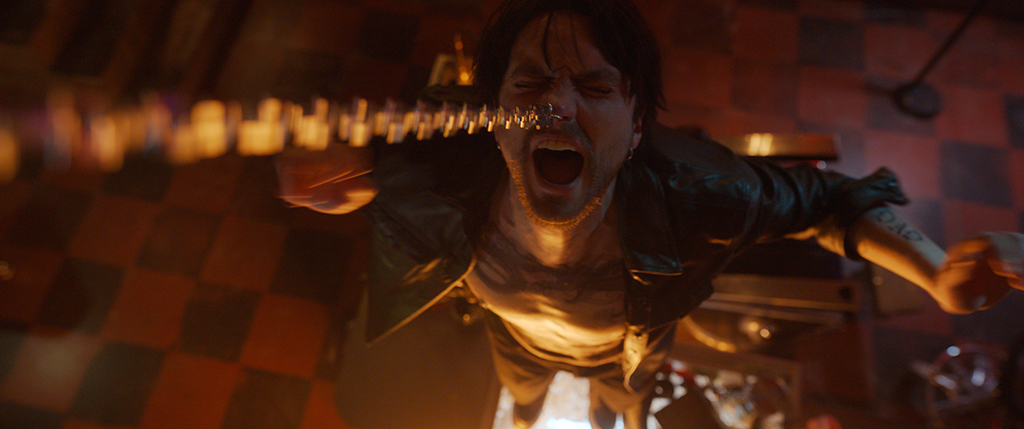 Filmmakers spent weeks figuring out how to execute the harrowing tattoo shop scene. A dangling chain from a ceiling fan attaches itself to the septum nose ring of Erik Campbell (Richard Harmon) – with the actor's nose being tugged by the chain connected to a nose plug that went inside his nostrils.