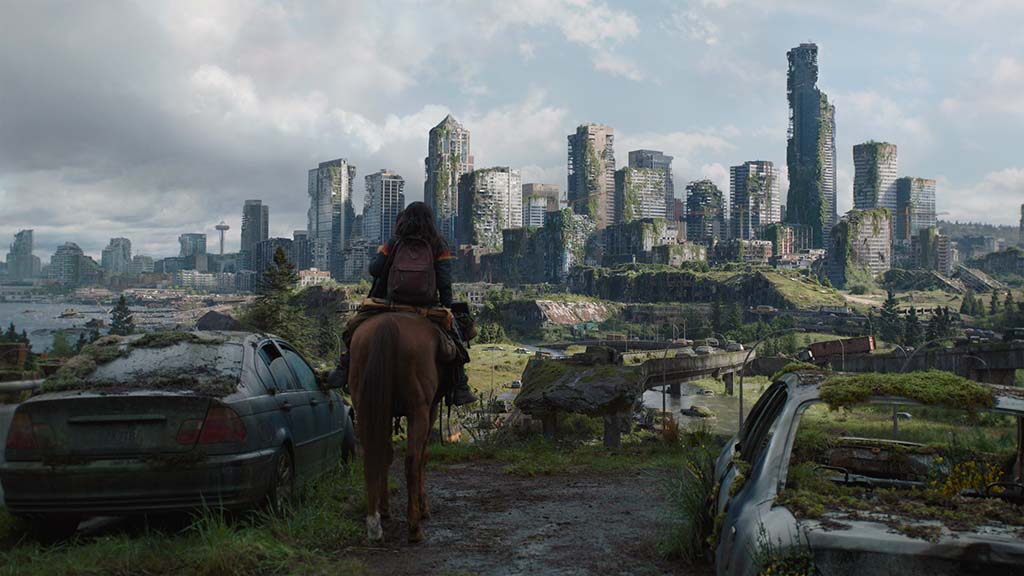 A number of different techniques were utilized to build Seattle, from set extension and augmentation to digital matte painting and full CG environments. 