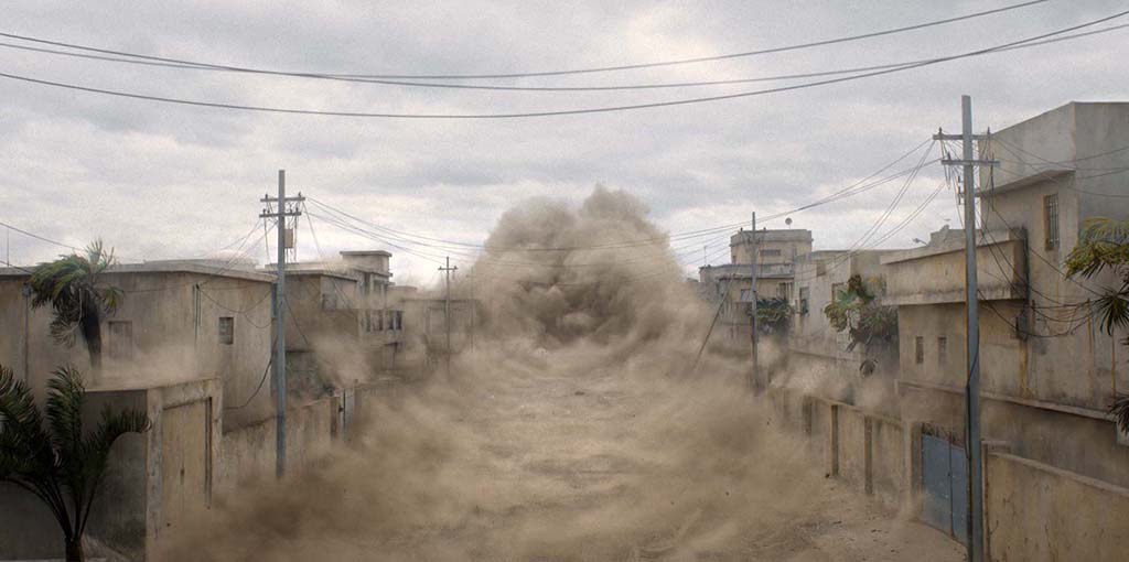 The dust simulations featured in the Show of Force sequences were created using Houdini. 