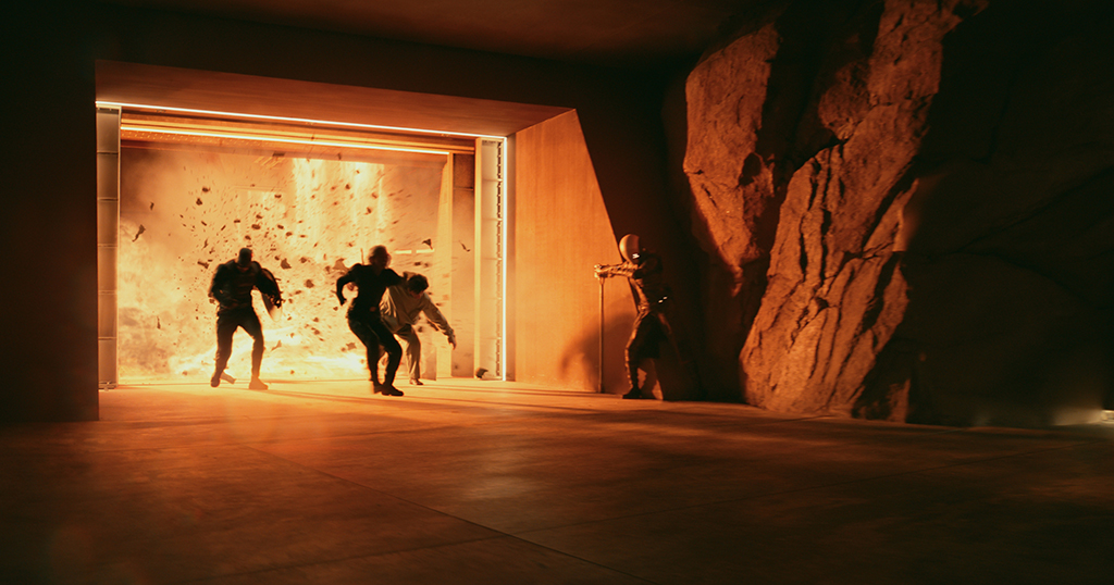The live-action blazes from Backdraft were a point a reference when creating the fire flood.