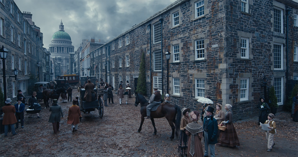 The compositing team at Ingenuity Studios added dirt to the buildings and windows to make the environments appear more believable.