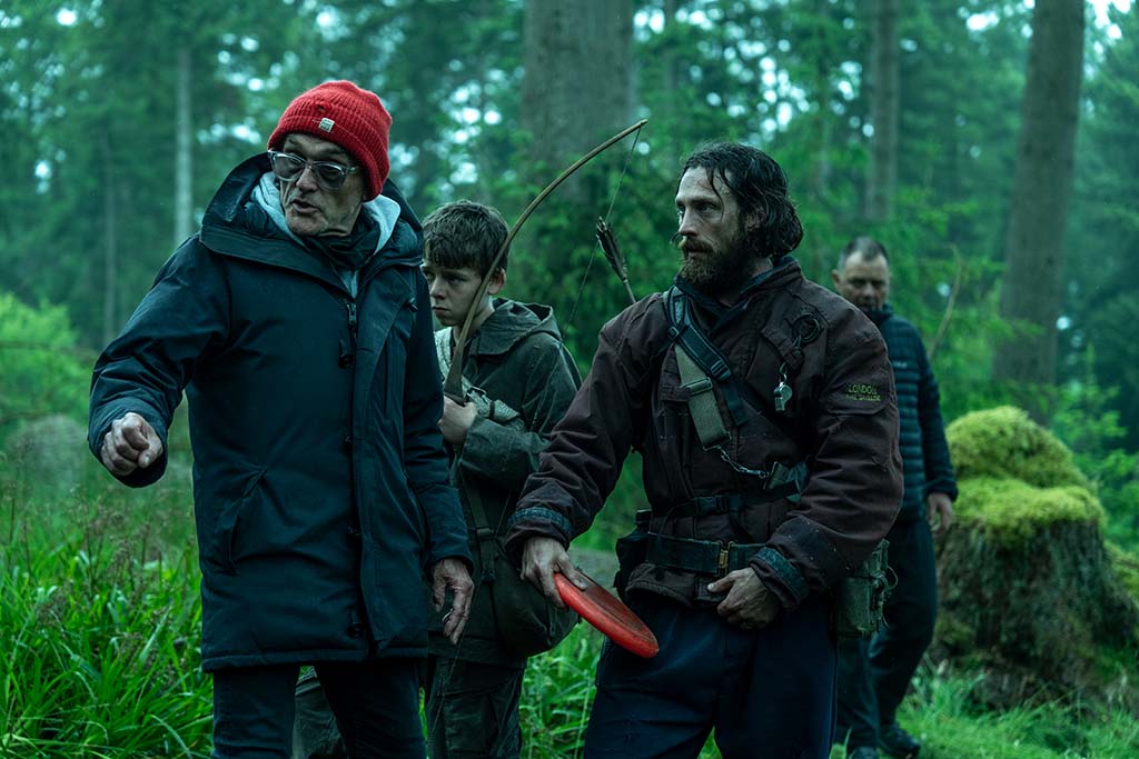 Director Danny Boyle talks with Aaron Taylor-Johnson surrounded by the wilderness, which is a character in its own right. (Photo: Miya Mizuno) 