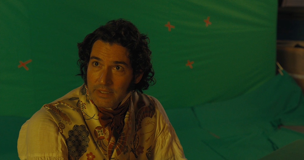 Some interior environments were added later in post-production. 