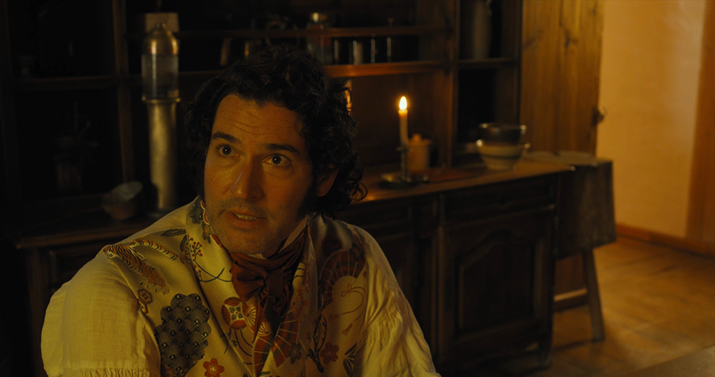 Some interior environments were added later in post-production. 