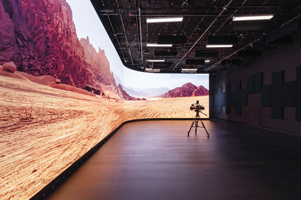 Door G makes use of a 56-foot-wide by 14-foot-tall virtual production wall in their studio located in East Providence, Rhode Island. (Photo courtesy of Door G)