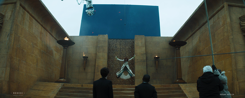 The size of the Guardians did not always allow for stand-ins or puppets to be utilized in shots. 
