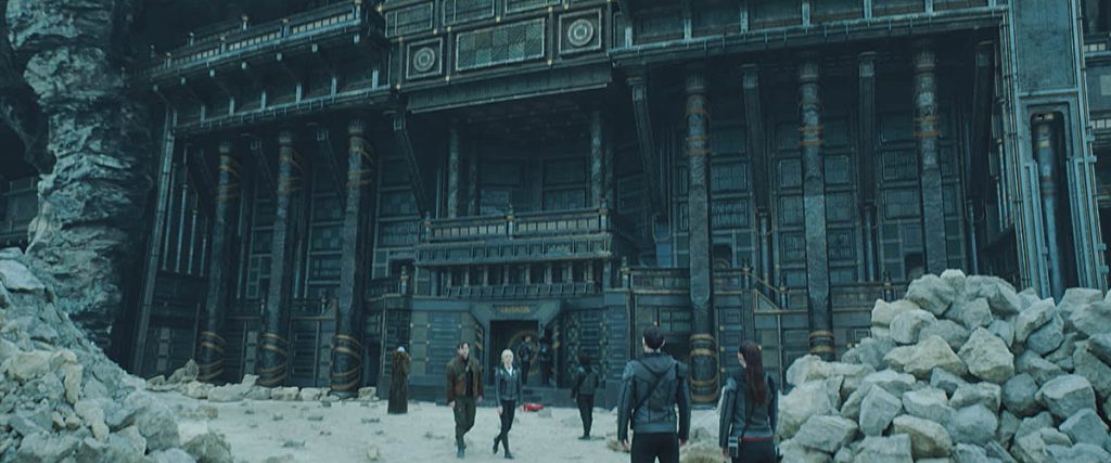 The design challenge for the ancient prison was to emphasize a sense of history rather than futurism while still fitting within the Star Trek Universe.