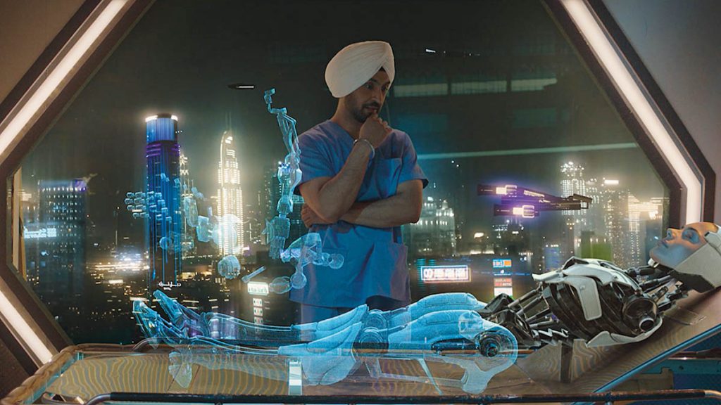 Diljit Dosanjh’s music video of his song “Luna” from the album MoonChild Era. Music videos provide the opportunity to experiment with new tools. (Image courtesy of Frender)