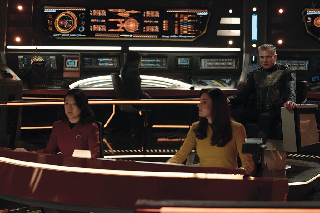 The mantra for Star Trek: Strange New Worlds was to capture as much as possible in-camera, which meant producing visual effects elements such as motion graphicsahead of time for principal photography. 