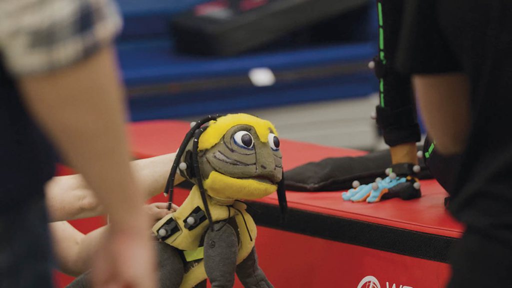 A Nix puppet was one of the props created for the motion capture sessions.