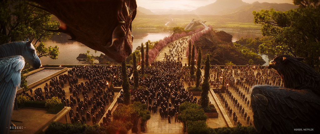 Environmental elements such as trees helped to convey the proper scale of Dream’s Palace. 