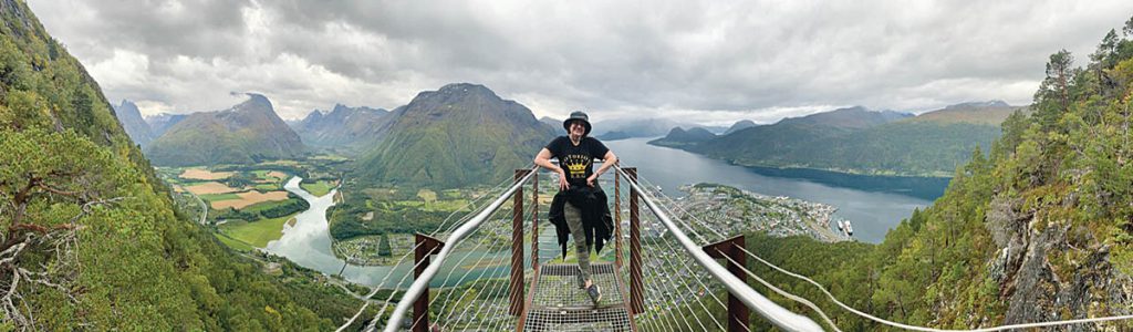 Saxen takes a break while location scouting in Norway for Mission: Impossible – Dead Reckoning. (Photo courtesy of Robin Saxen)