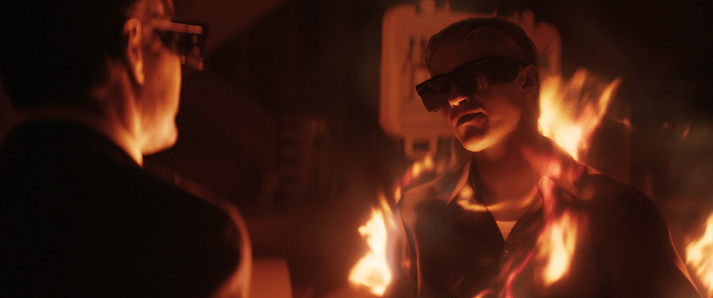 LED vests were on set to provide interactive lighting on the face of Johnny Storm aka Human Torch (Joseph Quinn). 