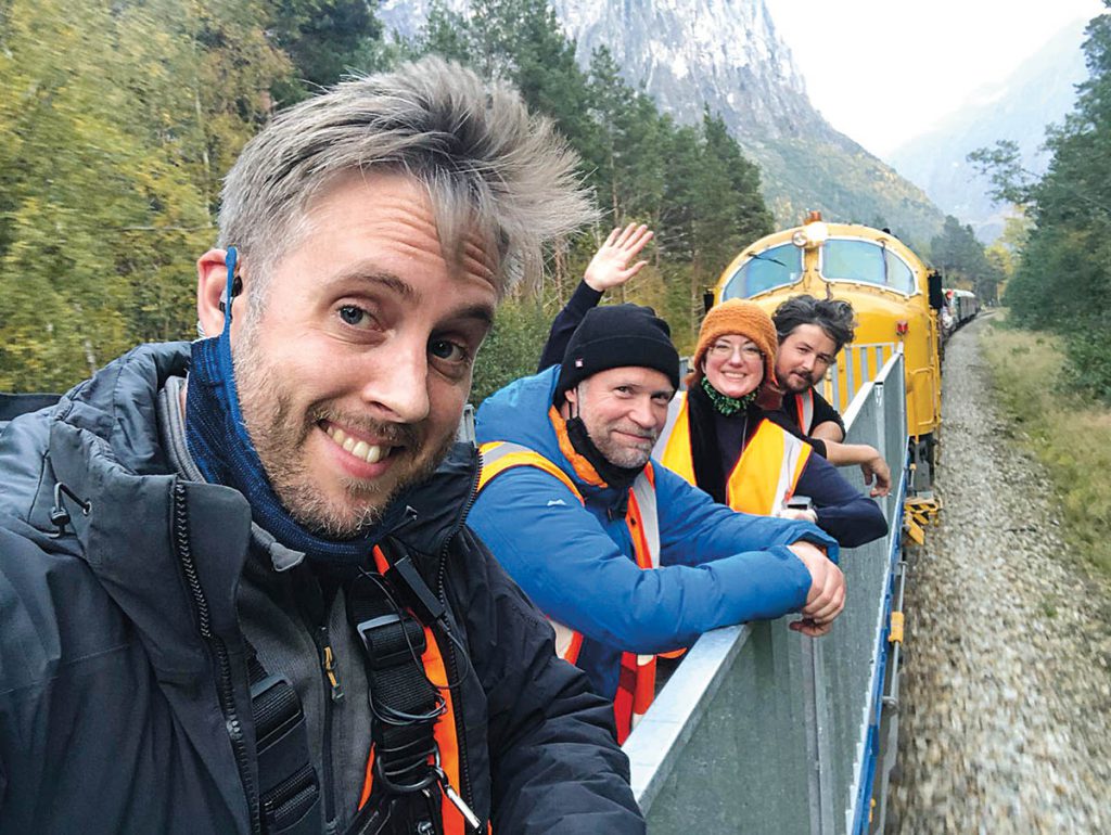 Saxen gets ready for the train action sequence that takes place inMission: Impossible – Dead Reckoning. (Photo courtesy of Robin Saxen) 