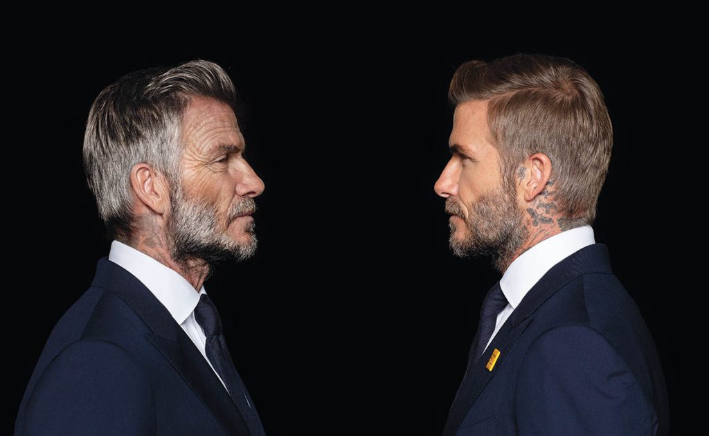 For the “Malaria Must Die” TV spot campaign, Digital Domain utilized Charlatan technology to age David Beckham nearly 30 years to deliver a powerful speech and message. (Image courtesy of “Malaria Must Die” campaign and Digital Domain) 