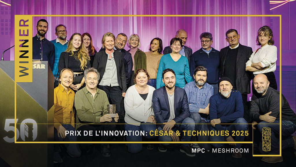 MPC Paris was honored with the 2025 César & Techniques Innovation prize at the César Academy in France in January.(Image courtesy of César Academy) 