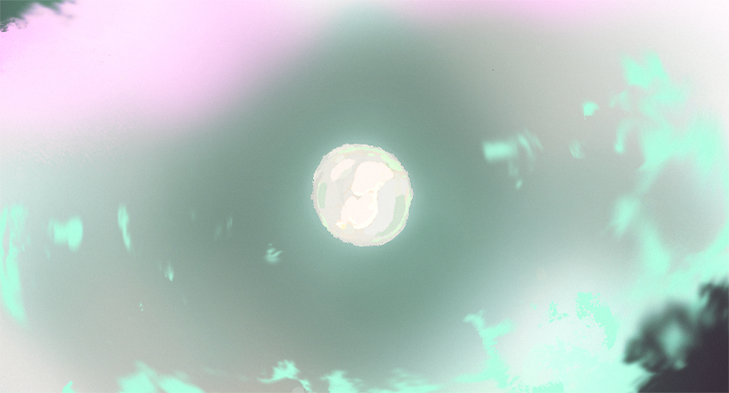 The color script from the opening sequence where the fetus of Amélie believes she is the center of the universe.