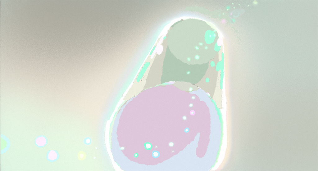 The color script from the opening sequence where the fetus of Amélie believes she is the center of the universe.