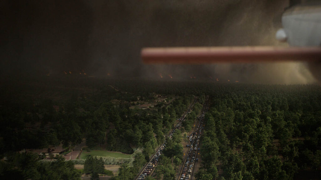 The aerial shots enabled the audience to get a sense of geography and direction.