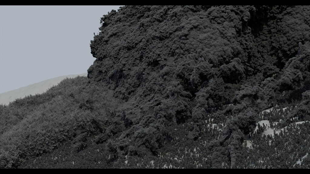 When designing the shots in Unreal Engine, a virtual database was put together that included fire and smoke simulations.