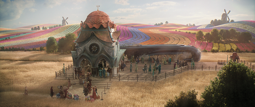 A signature element are the nine million tulips that were physically planted for Munckinland and were digitally expanded upon.