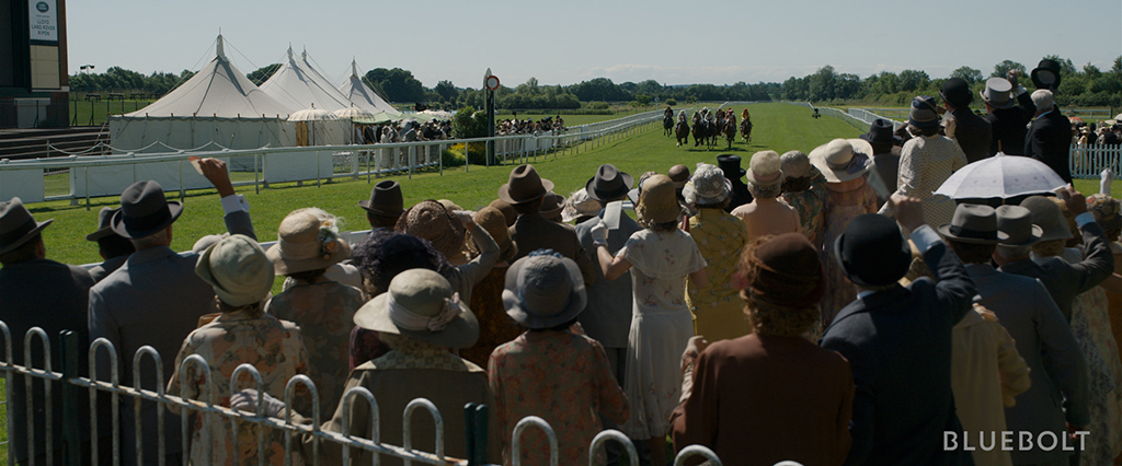 A drone was utilized to get the proper eyeline for the crowd.