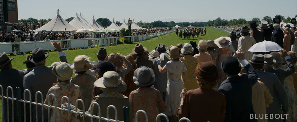 A drone was utilized to get the proper eyeline for the crowd.