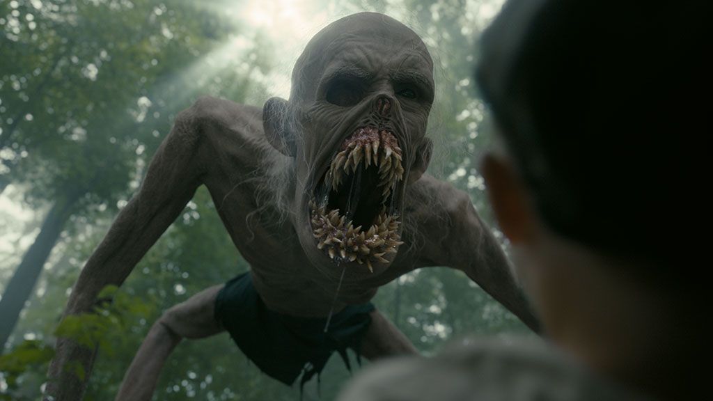 The teeth had to be reanimated to get them to behave and look properly when the Skeleton Man screams.