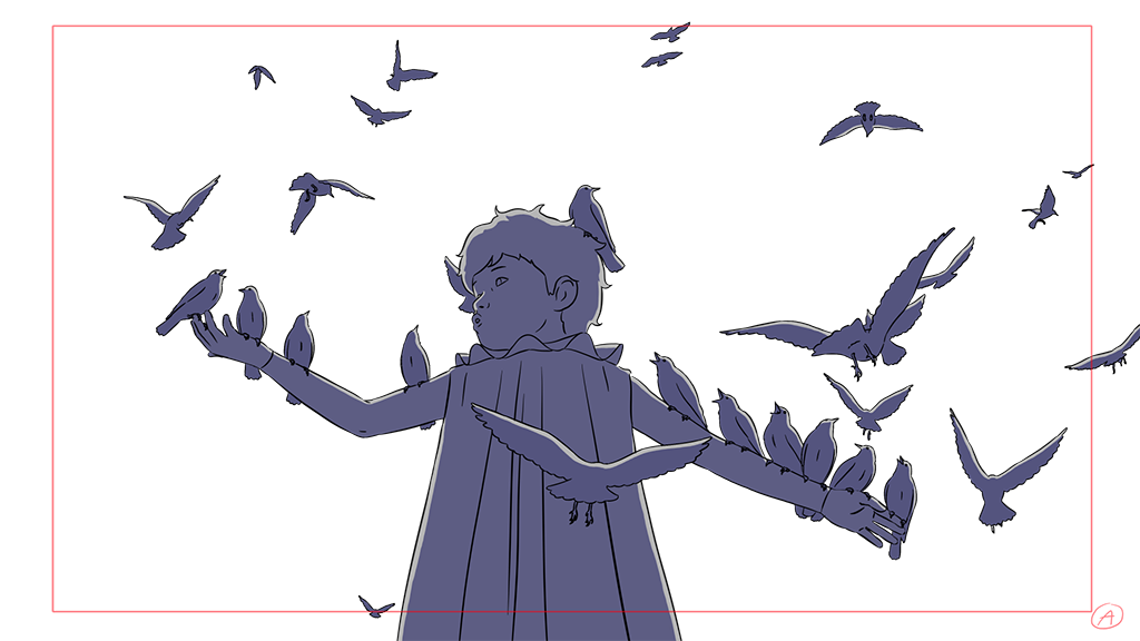 A layout image demonstrating the ability of Arco to communicate with birds.