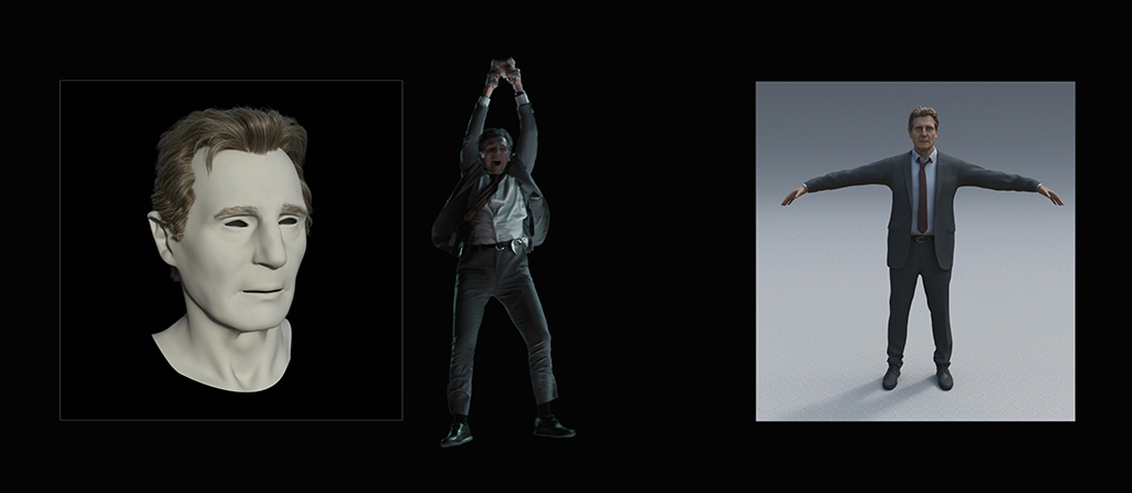 Creating Liam Neeson’s digital double proved difficult because he declined a full-body scan.