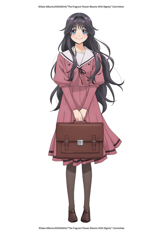 It was important that Kaoruko Waguri be small and delicate while avoiding poses that made her feel too stereotypically “girly.” (Image © Saka Mikami, KODANSHA/"The Fragrant Flower Blooms with Dignity" Committee)