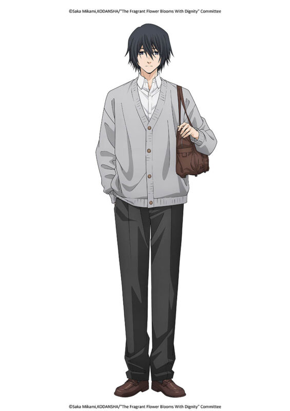 It was important to create a laid-back, moody atmosphere through Saku Natsusawa's silhouette and pose. (Image © Saka Mikami, KODANSHA/"The Fragrant Flower Blooms with Dignity" Committee)