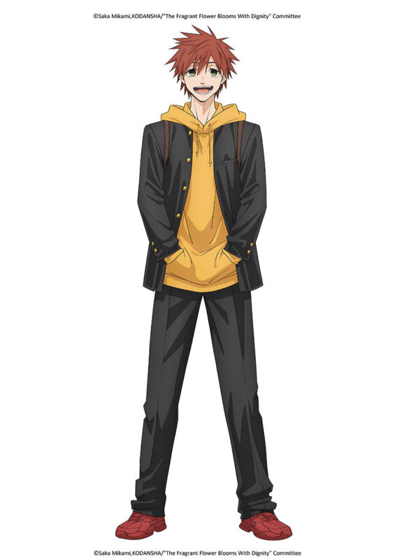 The spiky silhouette of his hair is one of Shohei Usami's key features. (Image © Saka Mikami, KODANSHA/"The Fragrant Flower Blooms with Dignity" Committee)