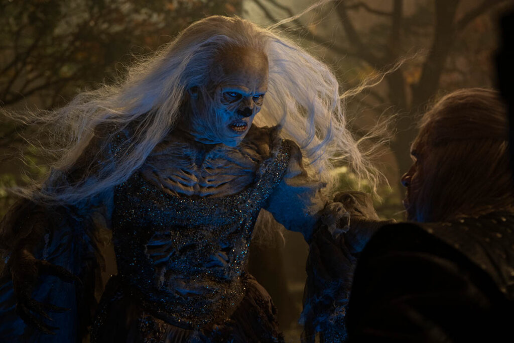 Wind machines helped give the Wraith’s hair and cloth a floaty quality.