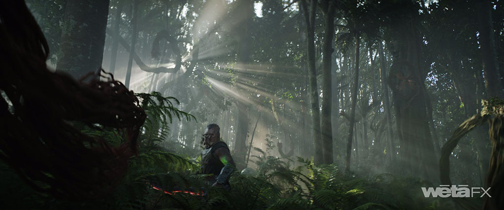 Digital ferns played a major role in embedding the elephant tree vines into the environment. 