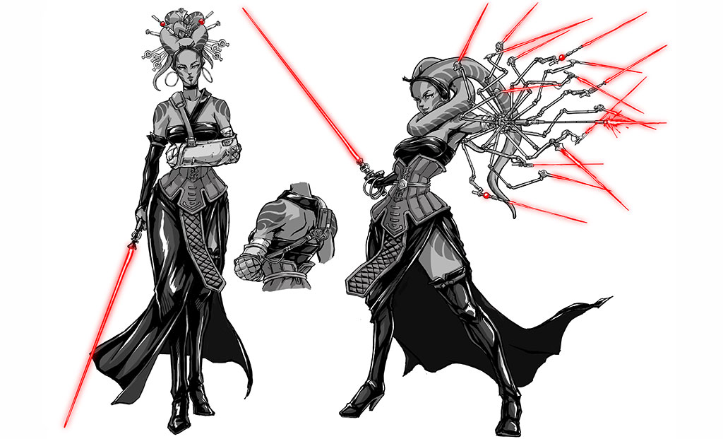 A visualization of the lightsaber-augmented version of Aneé-san, who appears in the last half of The Duel: Payback.