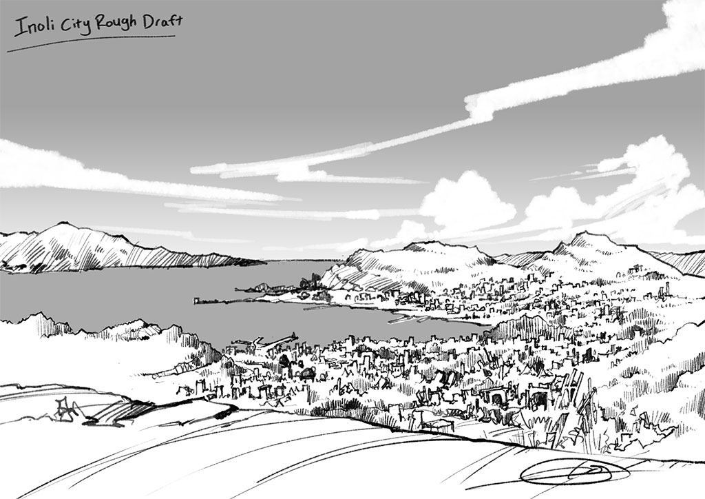 A rough draft of the city on Inoli.